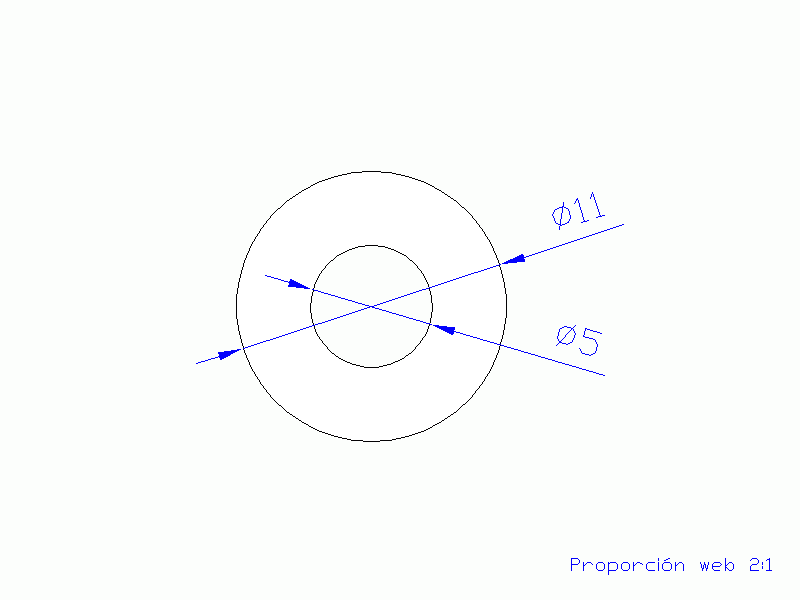 Perfil de Silicona TS401105 - formato tipo Tubo - forma de tubo