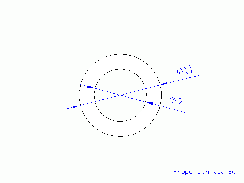 Perfil de Silicona TS401107 - formato tipo Tubo - forma de tubo