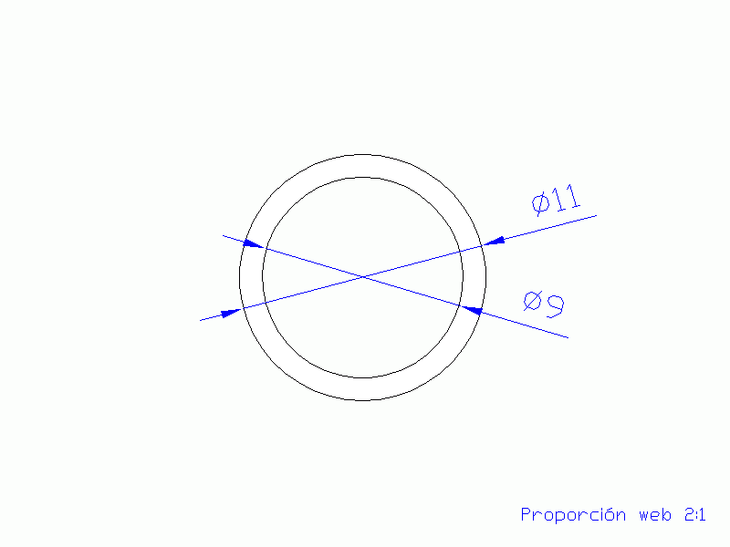 Perfil de Silicona TS401109 - formato tipo Tubo - forma de tubo