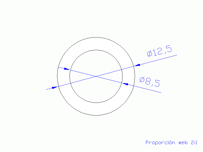 Perfil de Silicona TS4012,508,5 - formato tipo Tubo - forma de tubo