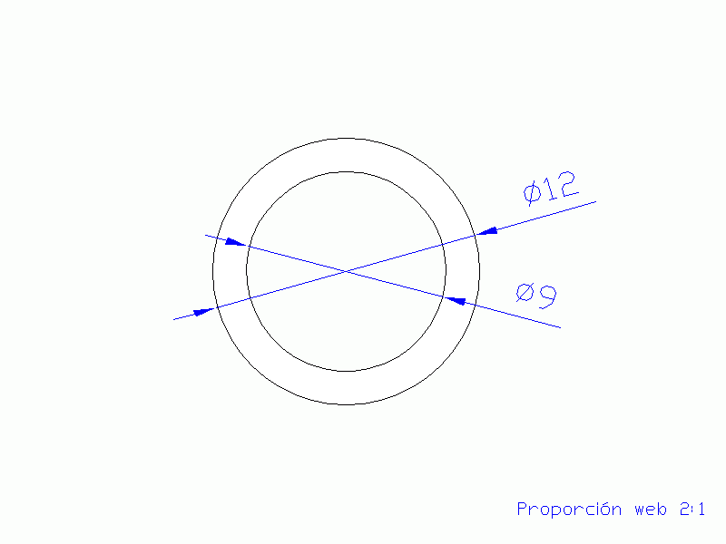 Perfil de Silicona TS401209 - formato tipo Tubo - forma de tubo