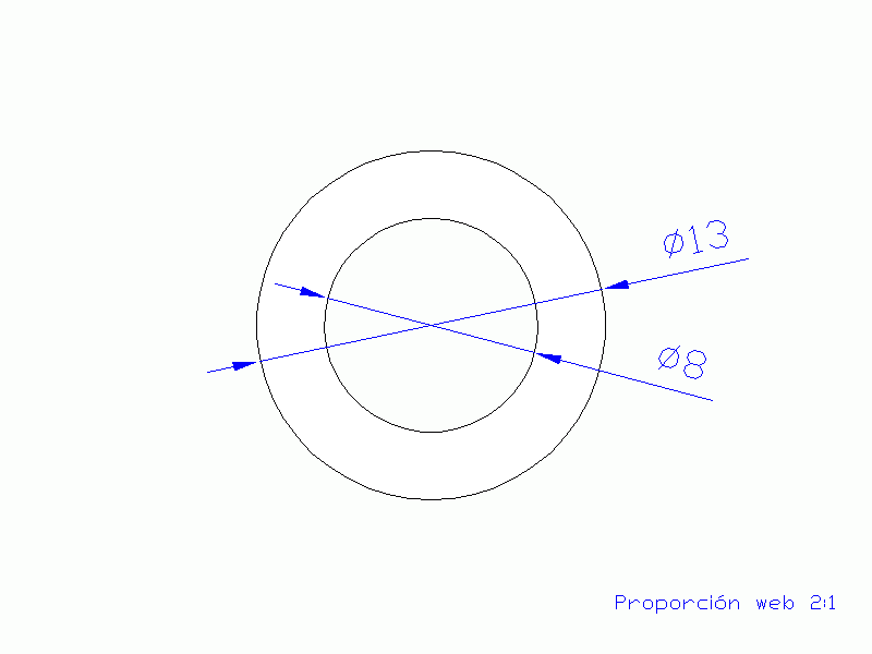 Perfil de Silicona TS401308 - formato tipo Tubo - forma de tubo