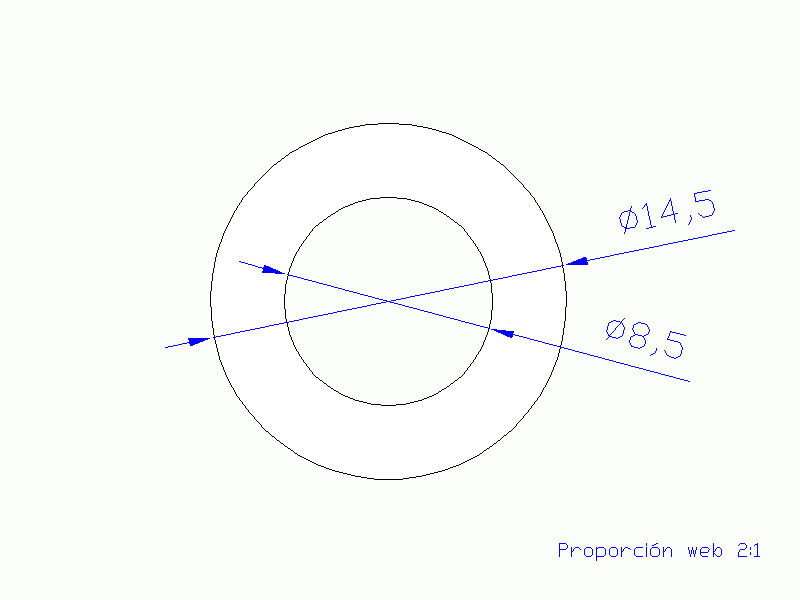 Perfil de Silicona TS4014,508,5 - formato tipo Tubo - forma de tubo