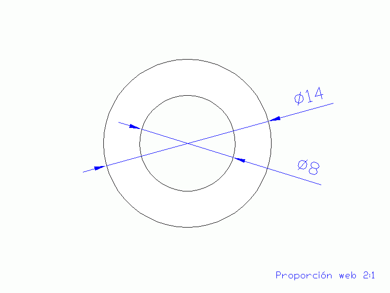 Perfil de Silicona TS401408 - formato tipo Tubo - forma de tubo