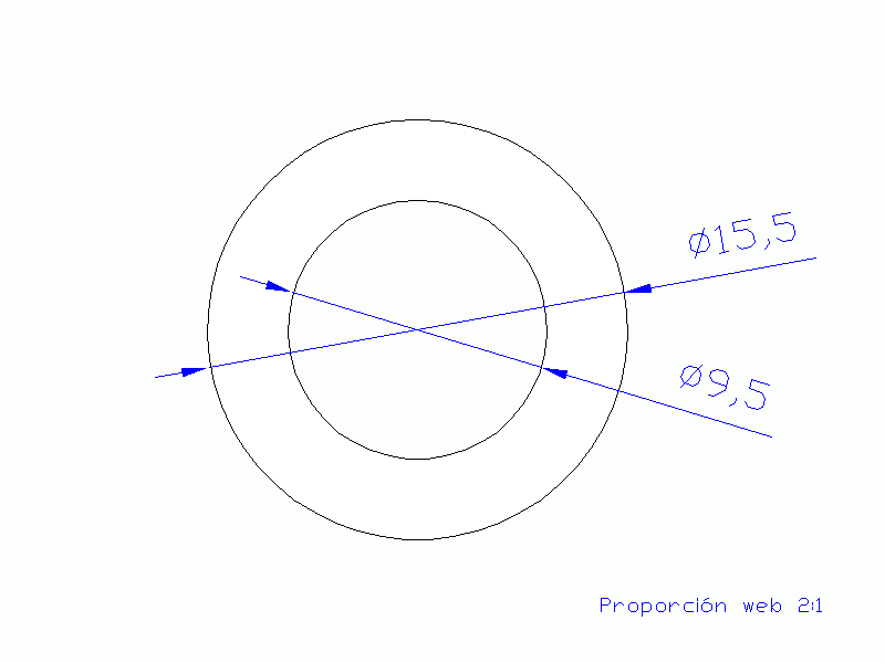 Perfil de Silicona TS4015,509,5 - formato tipo Tubo - forma de tubo