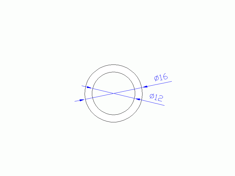 Perfil de Silicona TS401612 - formato tipo Tubo - forma de tubo