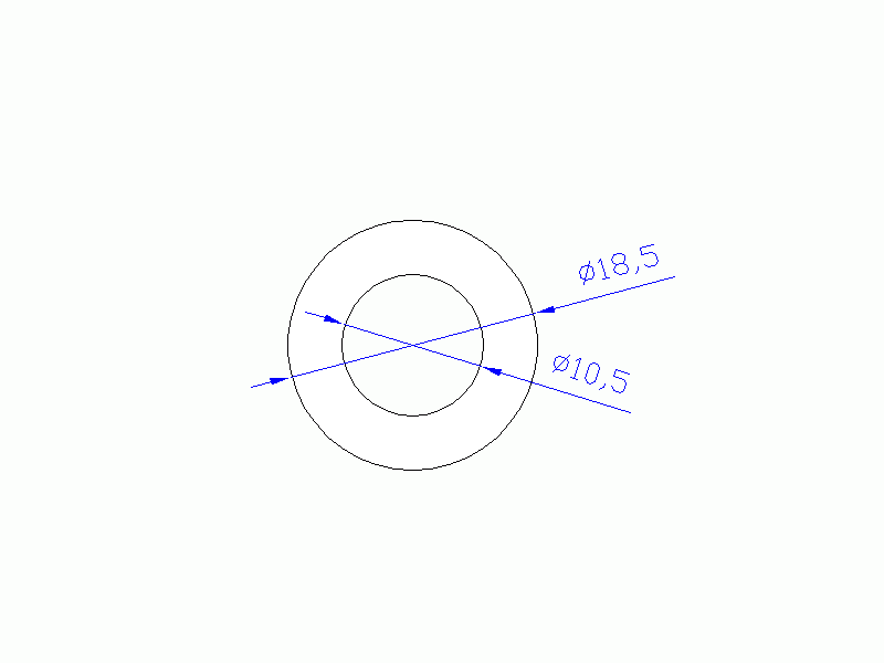 Perfil de Silicona TS4018,510,5 - formato tipo Tubo - forma de tubo