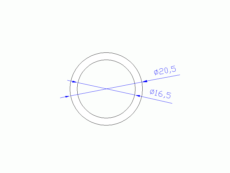 Perfil de Silicona TS4020,516,5 - formato tipo Tubo - forma de tubo