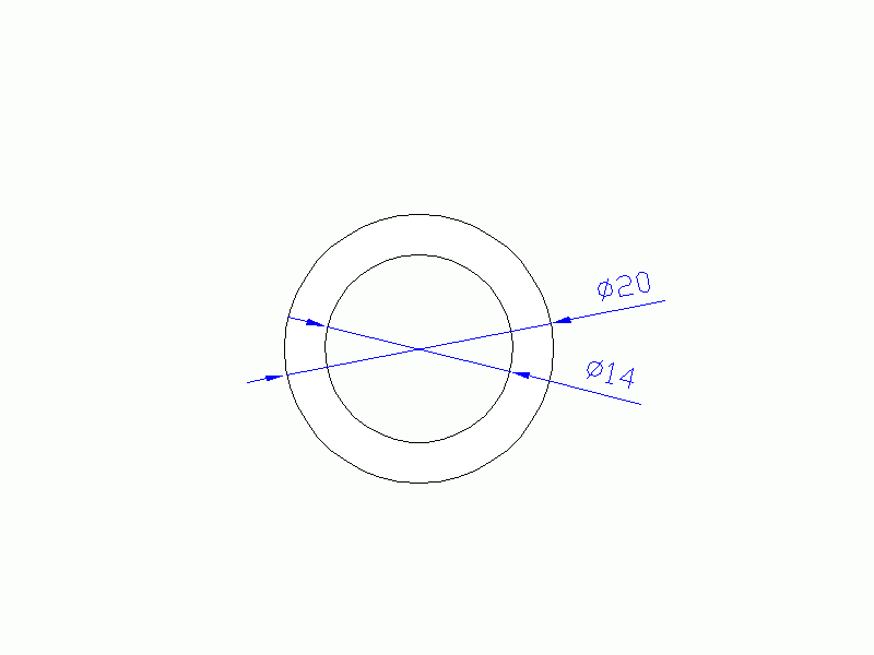 Perfil de Silicona TS402014 - formato tipo Tubo - forma de tubo