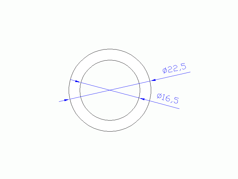 Perfil de Silicona TS4022,516,5 - formato tipo Tubo - forma de tubo