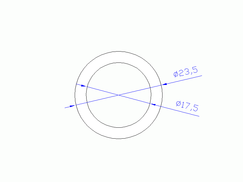 Perfil de Silicona TS4023,517,5 - formato tipo Tubo - forma de tubo