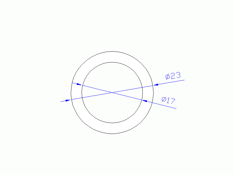 Perfil de Silicona TS402317 - formato tipo Tubo - forma de tubo