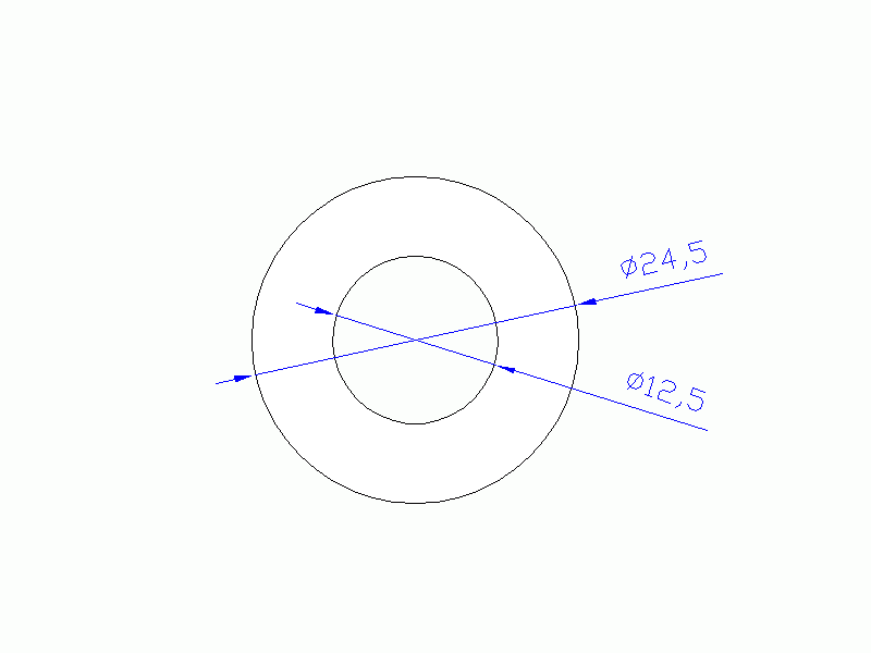 Perfil de Silicona TS4024,512,5 - formato tipo Tubo - forma de tubo