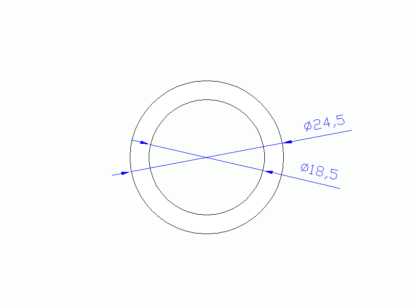 Perfil de Silicona TS4024,518,5 - formato tipo Tubo - forma de tubo