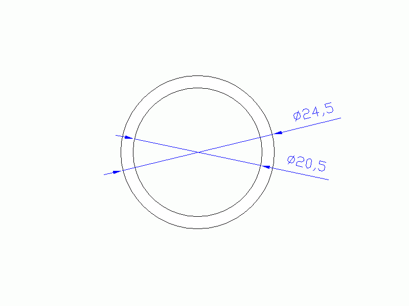 Perfil de Silicona TS4024,520,5 - formato tipo Tubo - forma de tubo