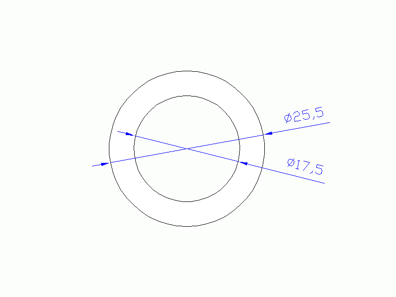 Perfil de Silicona TS4025,517,5 - formato tipo Tubo - forma de tubo