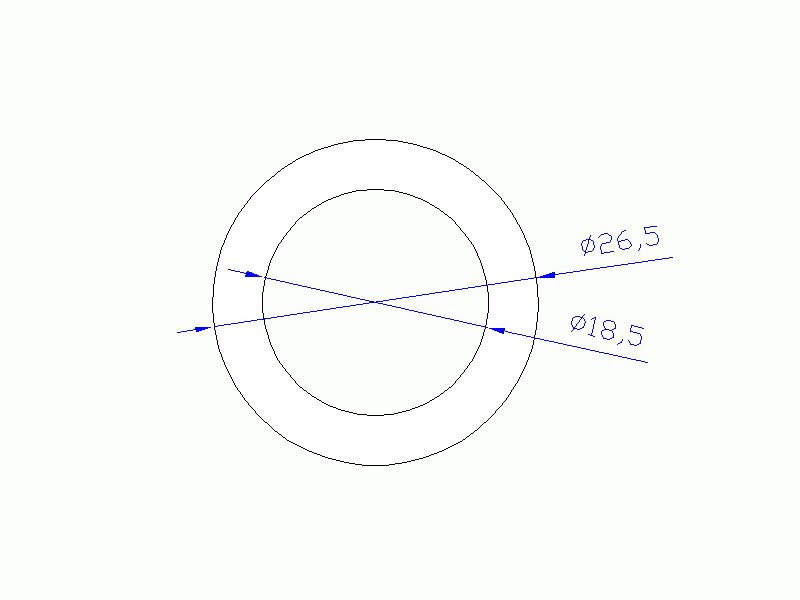 Perfil de Silicona TS4026,518,5 - formato tipo Tubo - forma de tubo