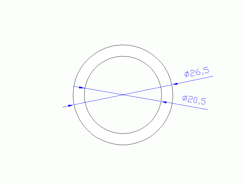 Perfil de Silicona TS4026,520,5 - formato tipo Tubo - forma de tubo