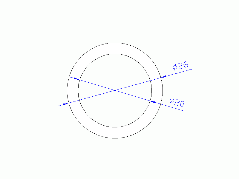 Perfil de Silicona TS402620 - formato tipo Tubo - forma de tubo