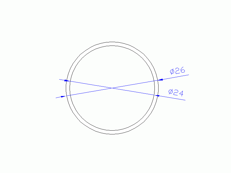 Perfil de Silicona TS402624 - formato tipo Tubo - forma de tubo