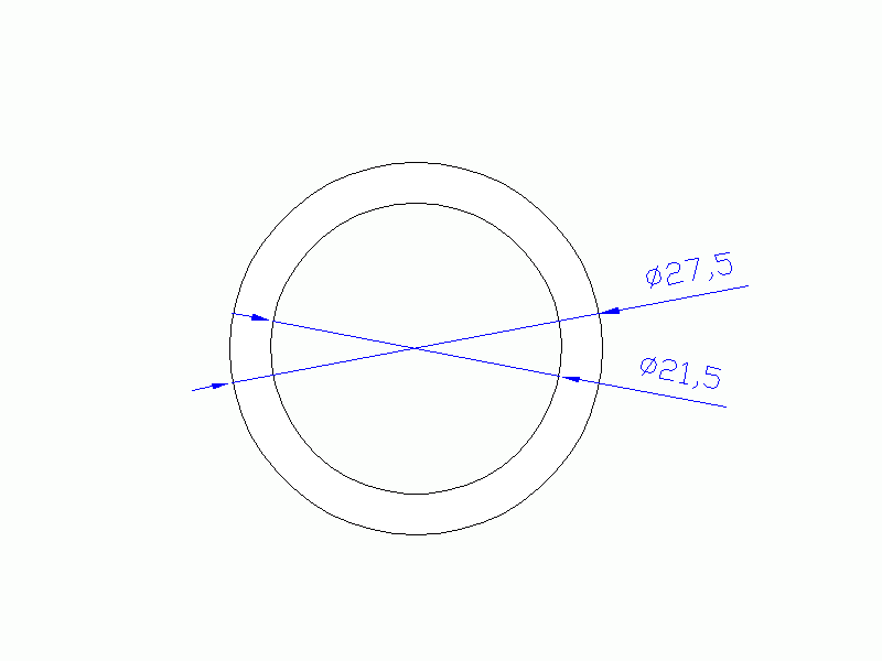 Perfil de Silicona TS4027,521,5 - formato tipo Tubo - forma de tubo