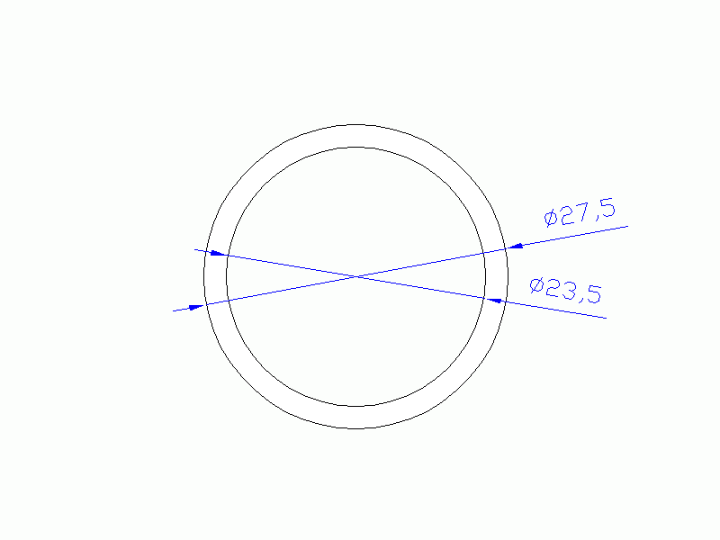 Perfil de Silicona TS4027,523,5 - formato tipo Tubo - forma de tubo