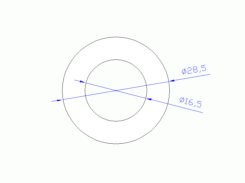 Perfil de Silicona TS4028,516,5 - formato tipo Tubo - forma de tubo