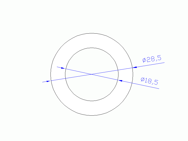 Perfil de Silicona TS4028,518,5 - formato tipo Tubo - forma de tubo