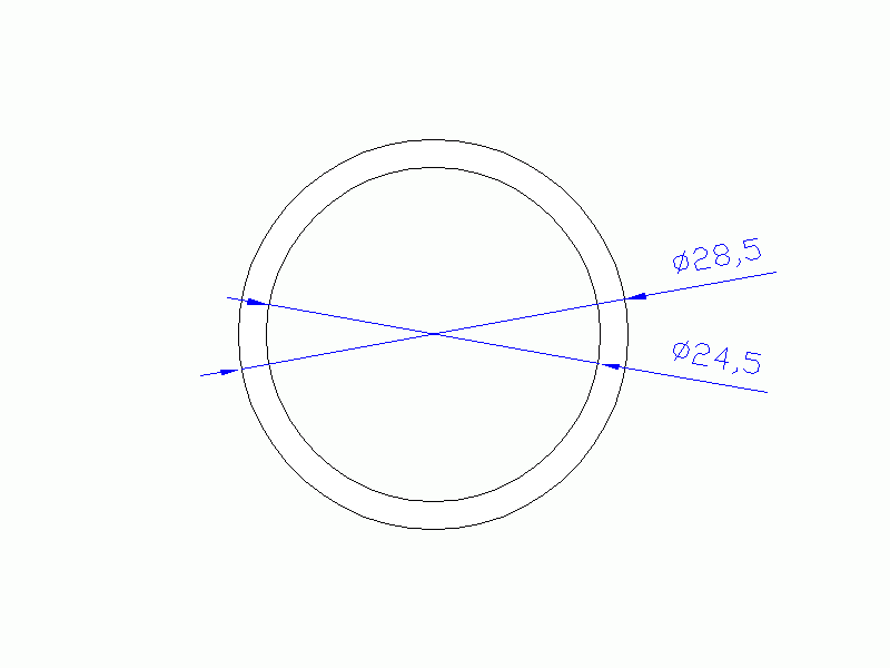 Perfil de Silicona TS4028,524,5 - formato tipo Tubo - forma de tubo