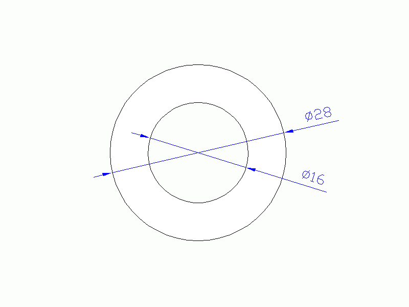 Perfil de Silicona TS402816 - formato tipo Tubo - forma de tubo