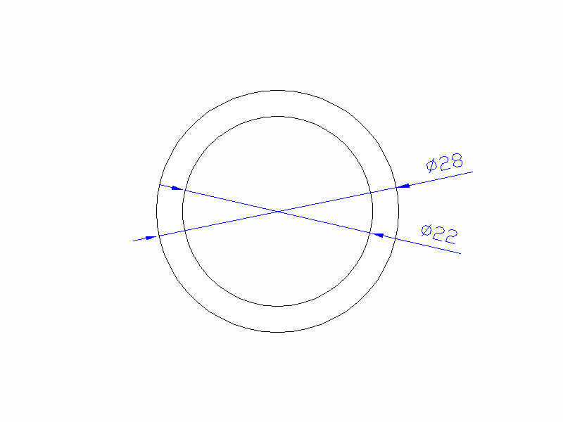 Perfil de Silicona TS402822 - formato tipo Tubo - forma de tubo