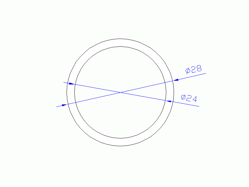 Perfil de Silicona TS402824 - formato tipo Tubo - forma de tubo