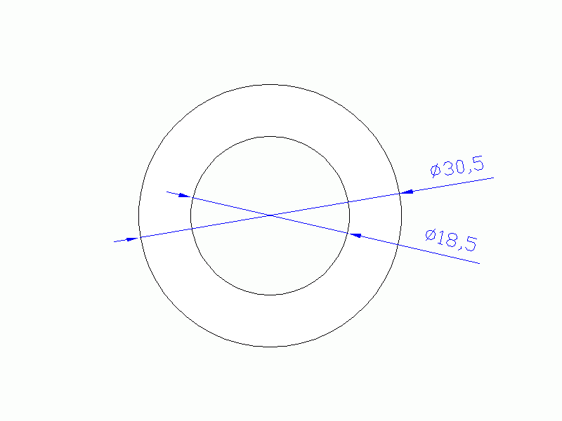 Perfil de Silicona TS4030,518,5 - formato tipo Tubo - forma de tubo