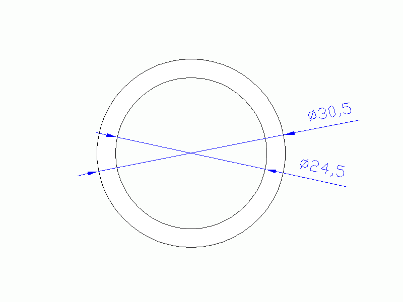 Perfil de Silicona TS4030,524,5 - formato tipo Tubo - forma de tubo