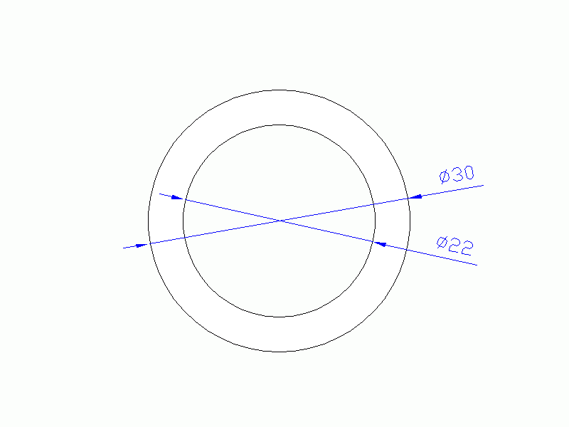 Perfil de Silicona TS403022 - formato tipo Tubo - forma de tubo