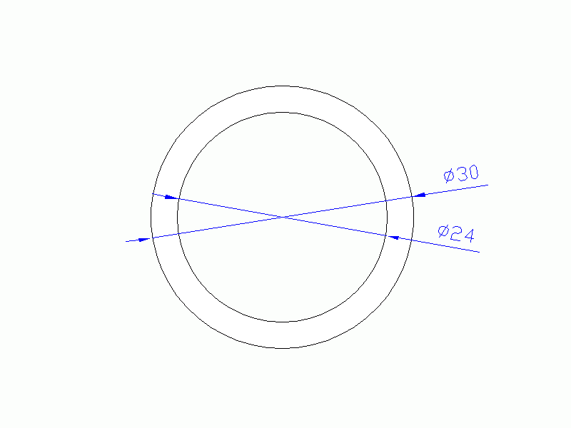 Perfil de Silicona TS403024 - formato tipo Tubo - forma de tubo