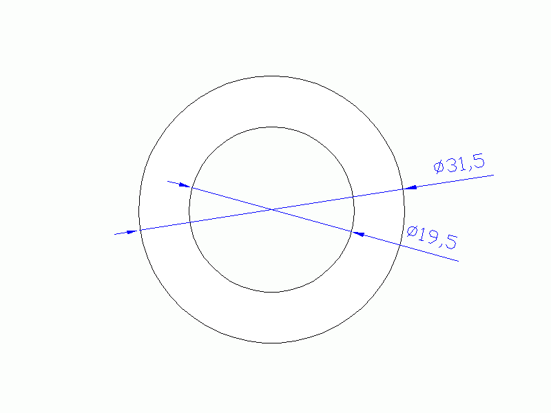 Perfil de Silicona TS4031,519,5 - formato tipo Tubo - forma de tubo