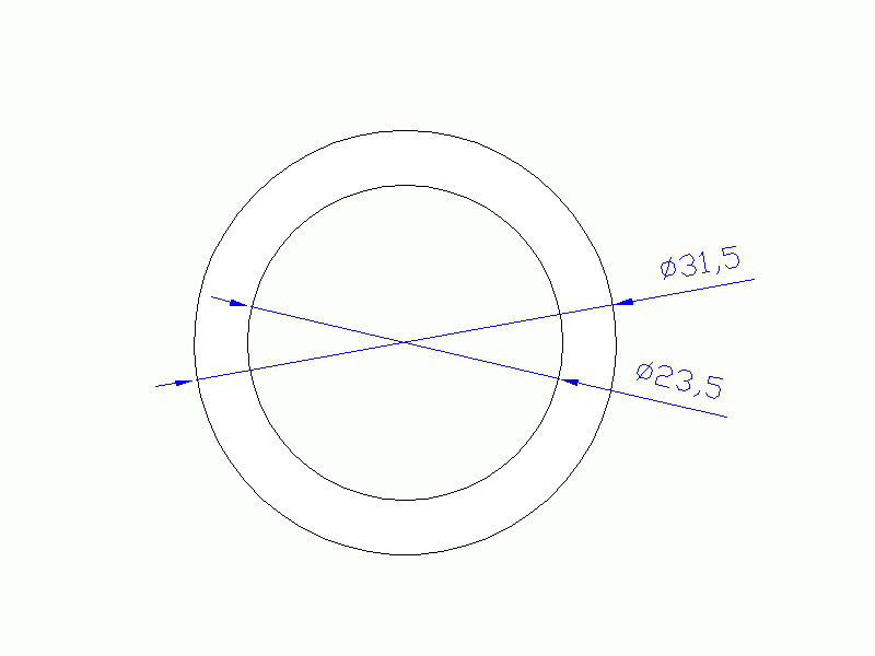 Perfil de Silicona TS4031,523,5 - formato tipo Tubo - forma de tubo