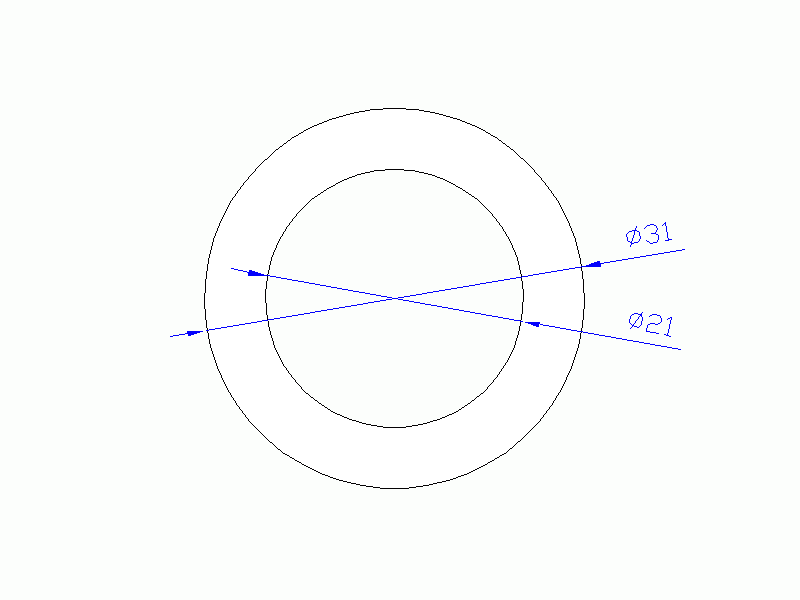 Perfil de Silicona TS403121 - formato tipo Tubo - forma de tubo