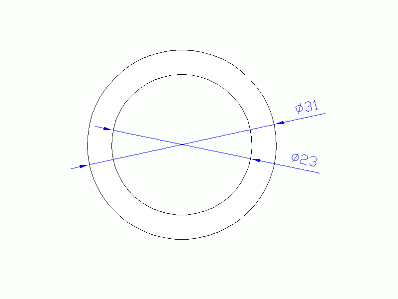 Perfil de Silicona TS403123 - formato tipo Tubo - forma de tubo