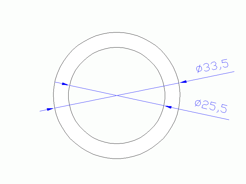 Perfil de Silicona TS4033,525,5 - formato tipo Tubo - forma de tubo