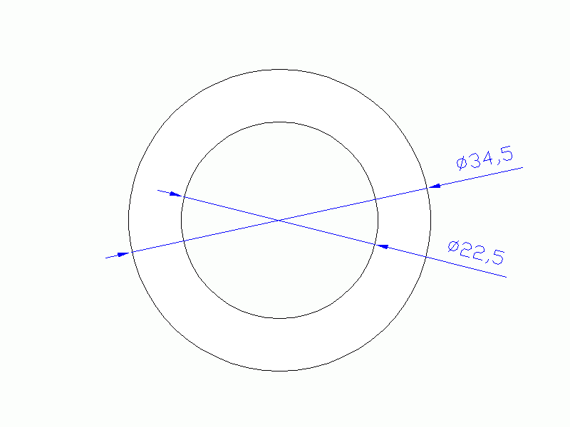 Perfil de Silicona TS4034,522,5 - formato tipo Tubo - forma de tubo