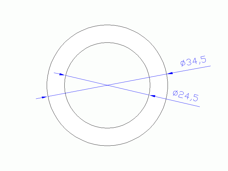 Perfil de Silicona TS4034,524,5 - formato tipo Tubo - forma de tubo