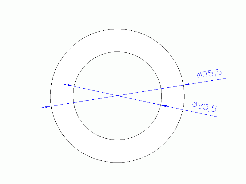 Perfil de Silicona TS4035,523,5 - formato tipo Tubo - forma de tubo