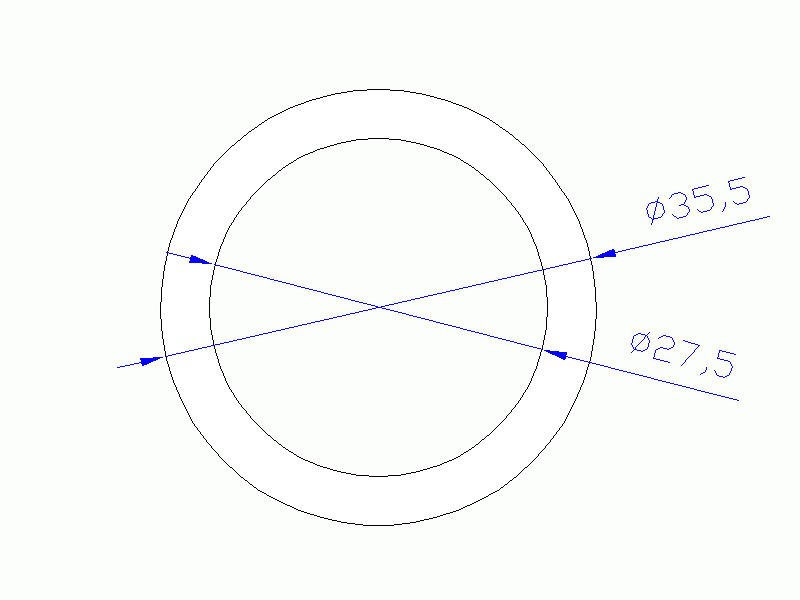 Perfil de Silicona TS4035,527,5 - formato tipo Tubo - forma de tubo