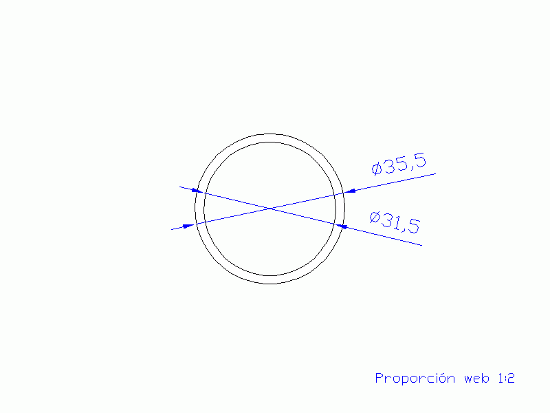 Perfil de Silicona TS4035,531,5 - formato tipo Tubo - forma de tubo