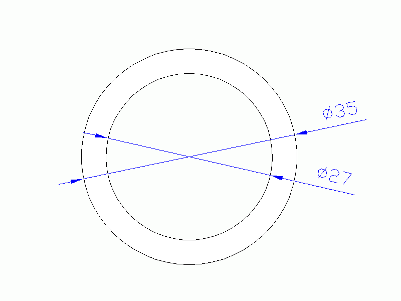 Perfil de Silicona TS403527 - formato tipo Tubo - forma de tubo