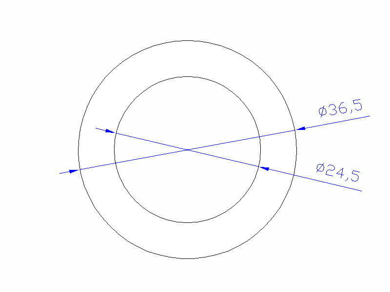 Perfil de Silicona TS4036,524,5 - formato tipo Tubo - forma de tubo