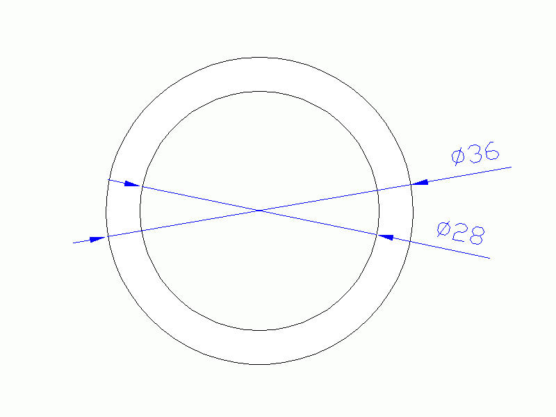 Perfil de Silicona TS403628 - formato tipo Tubo - forma de tubo