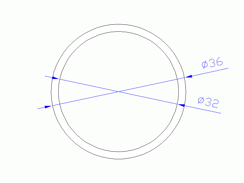 Perfil de Silicona TS403632 - formato tipo Tubo - forma de tubo